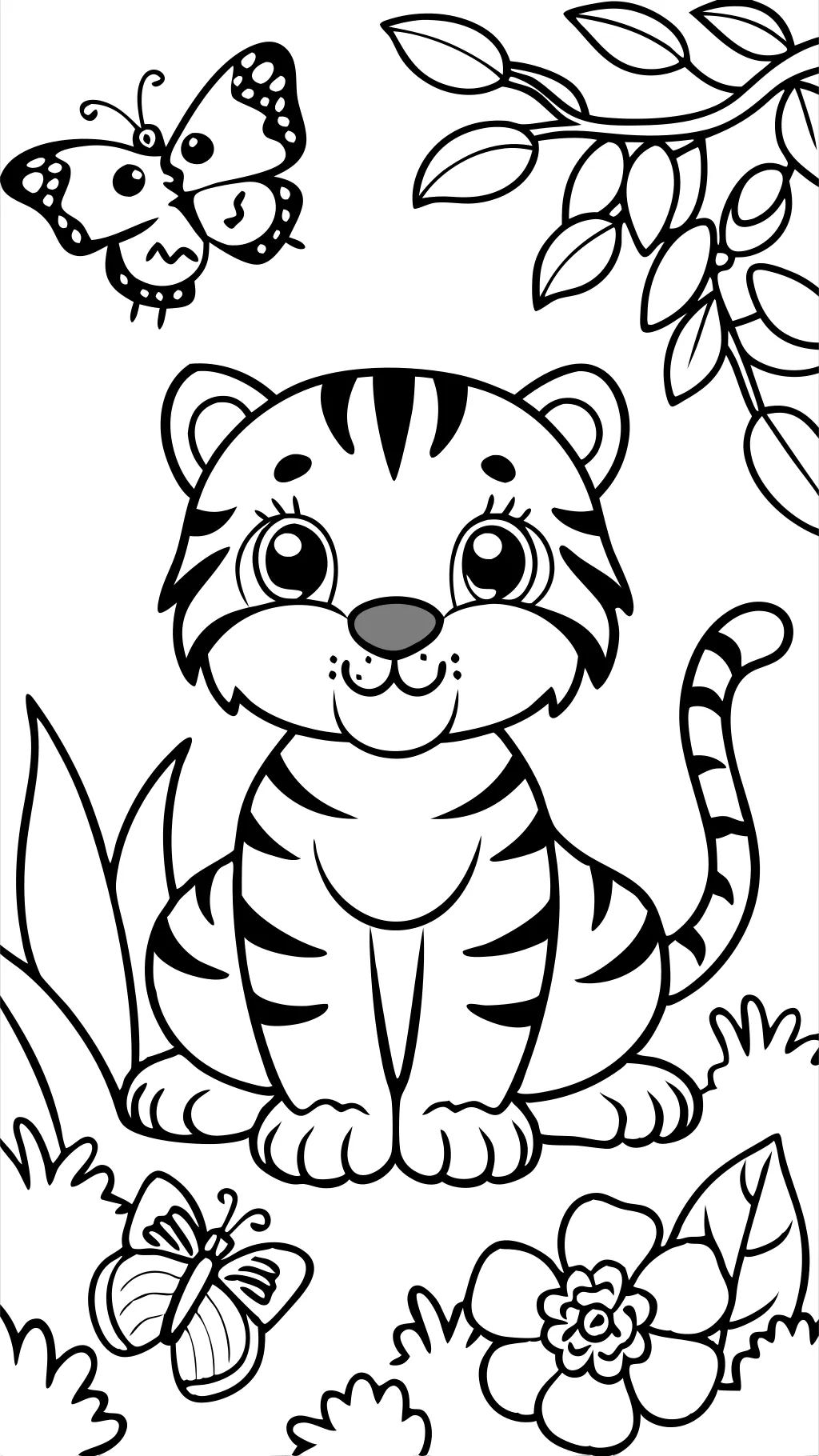 coloriages mignons de tigres